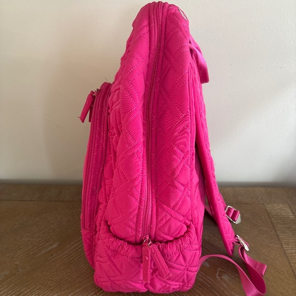 Vera Bradley Pink Campus Tech Quilted Large Backpack - Picture 2 of 7